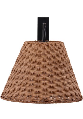 VIND COLLECTION Stala vglampe - natur rattan og sort jern