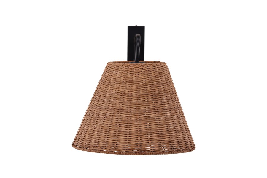 VIND COLLECTION Stala vglampe - natur rattan og sort jern