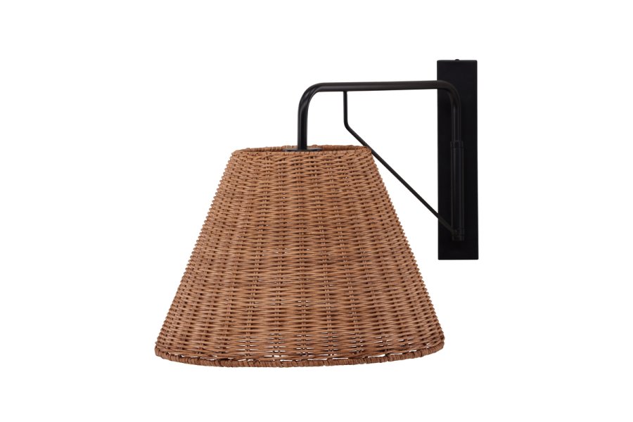 VIND COLLECTION Stala vglampe - natur rattan og sort jern