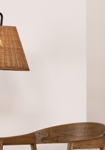 VIND COLLECTION Stala vglampe - natur rattan og sort jern