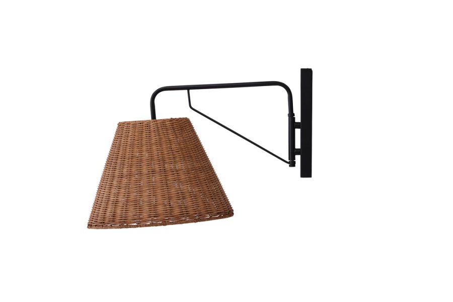 VIND COLLECTION Stala vglampe - natur rattan og sort jern