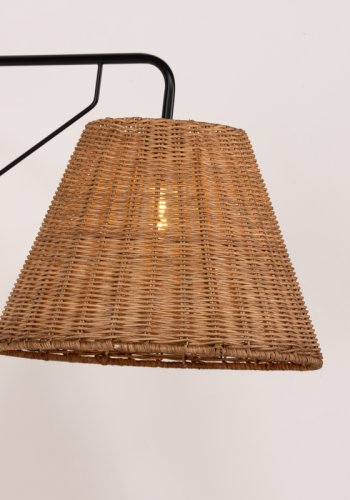VIND COLLECTION Stala vglampe - natur rattan og sort jern