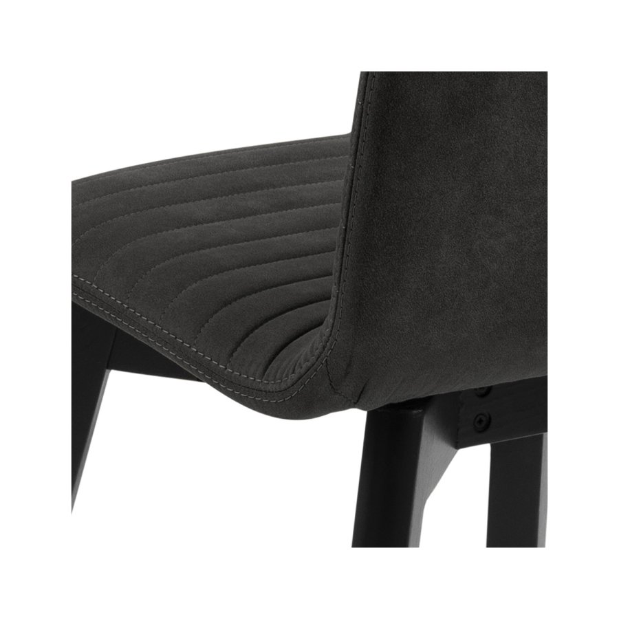 ACT NORDIC Arosa spisebordsstol - antracitgr polyester og sort egetr