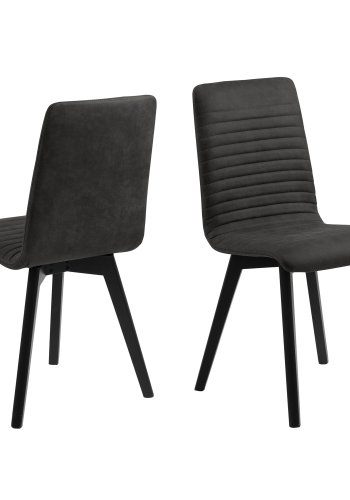 ACT NORDIC Arosa spisebordsstol - antracitgr polyester og sort egetr