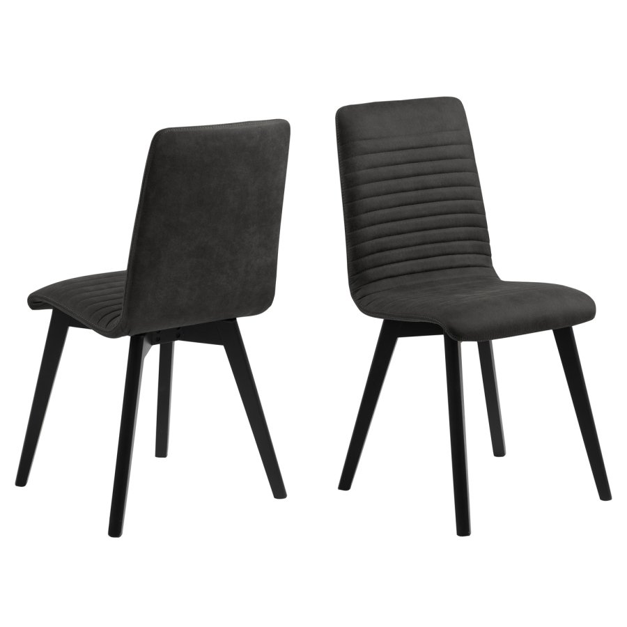 ACT NORDIC Arosa spisebordsstol - antracitgr polyester og sort egetr