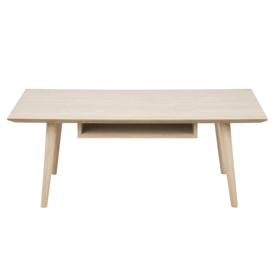 ACT NORDIC Century sofabord, m. hylde - hvidpigmenteret egetrsfiner og eg (115x60) 