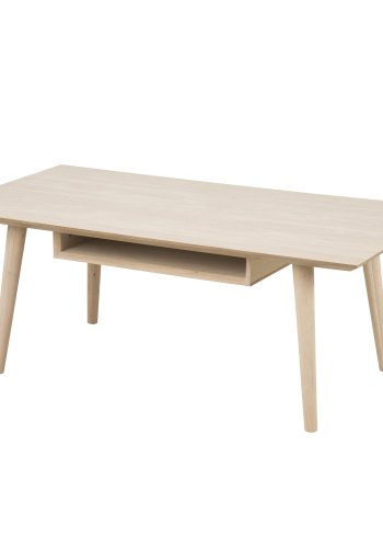 ACT NORDIC Century sofabord, m. hylde - hvidpigmenteret egetrsfiner og eg (115x60) 