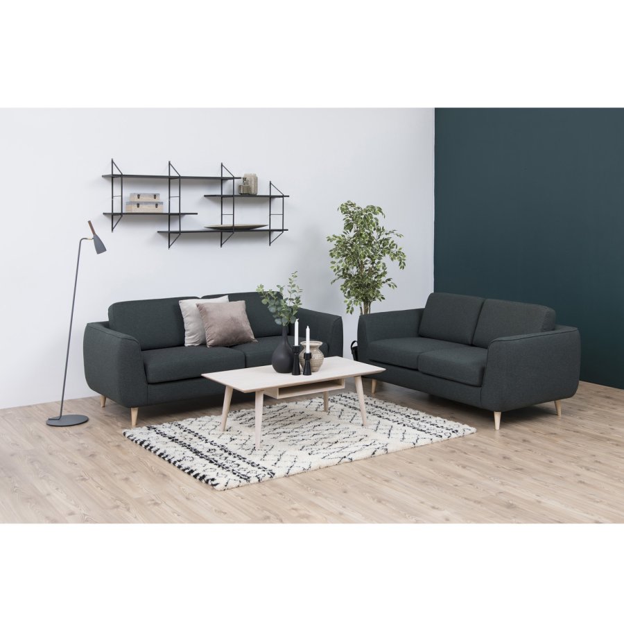 ACT NORDIC Century sofabord, m. hylde - hvidpigmenteret egetrsfiner og eg (115x60) 