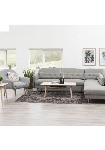 ACT NORDIC Century sofabord, m. hylde - hvidpigmenteret egetrsfiner og eg (115x60) 