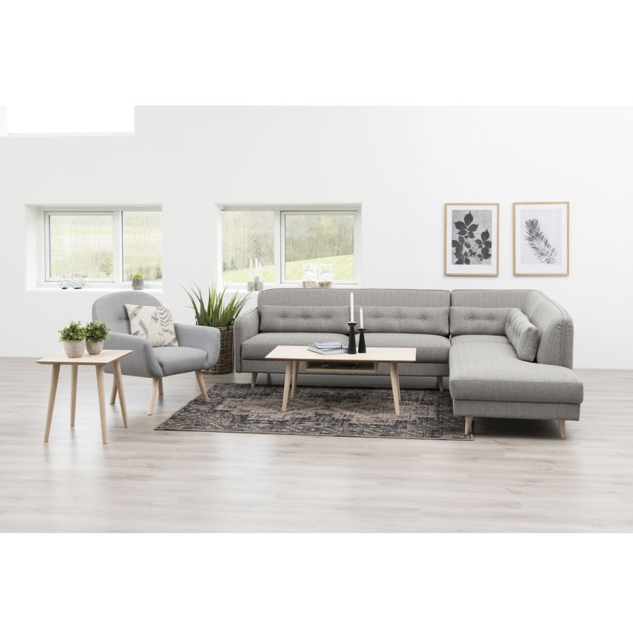 ACT NORDIC Century sofabord, m. hylde - hvidpigmenteret egetrsfiner og eg (115x60) 