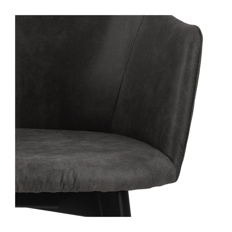 ACT NORDIC Bella spisebordsstol, m. armln - antracitgr polyester og sort eg