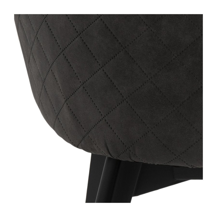 ACT NORDIC Bella spisebordsstol, m. armln - antracitgr polyester og sort eg