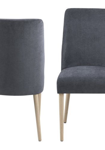 ACT NORDIC Misty spisebordsstol - antracitgr polyester og hvidpigmenteret eg