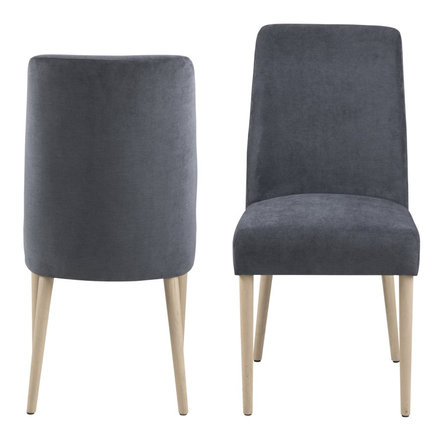 ACT NORDIC Misty spisebordsstol - antracitgr polyester og hvidpigmenteret eg