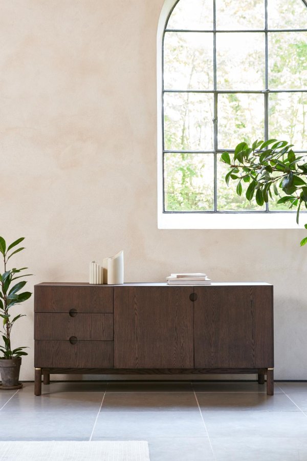 Arun sknk, m. 2 lger og 3 skuffer - espressoolie (B:160)