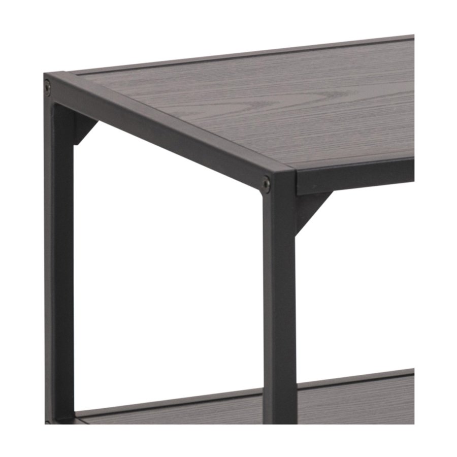 ACT NORDIC Seaford TV-bord, m. 3 hylder - sort melaminask og metal (120x33)