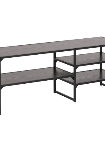 ACT NORDIC Seaford TV-bord, m. 3 hylder - sort melaminask og metal (120x33)