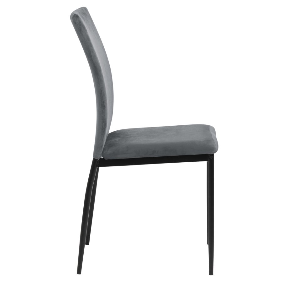 ACT NORDIC Demina spisebordsstol - mrkegr polyester og sort metal