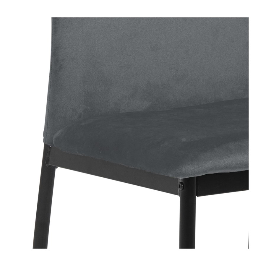 ACT NORDIC Demina spisebordsstol - mrkegr polyester og sort metal