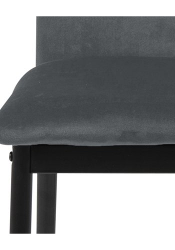 ACT NORDIC Demina spisebordsstol - mrkegr polyester og sort metal