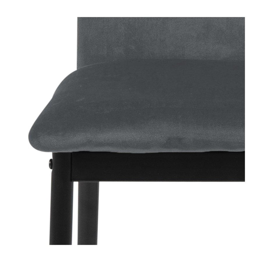 ACT NORDIC Demina spisebordsstol - mrkegr polyester og sort metal