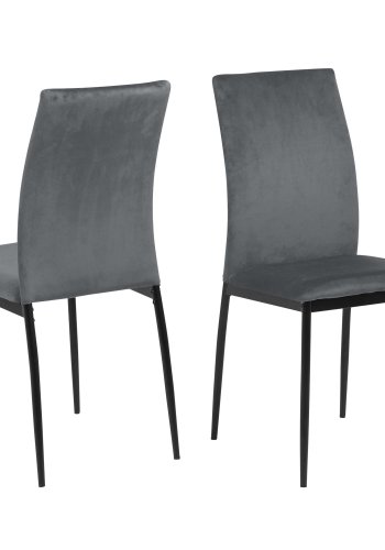 ACT NORDIC Demina spisebordsstol - mrkegr polyester og sort metal