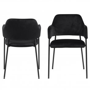 ACT NORDIC Lima spisebordsstol, m. armln - sort polyester og metal