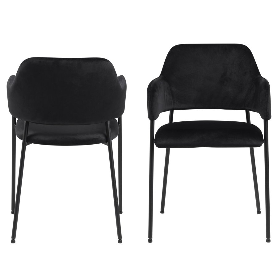 ACT NORDIC Lima spisebordsstol, m. armln - sort polyester og metal