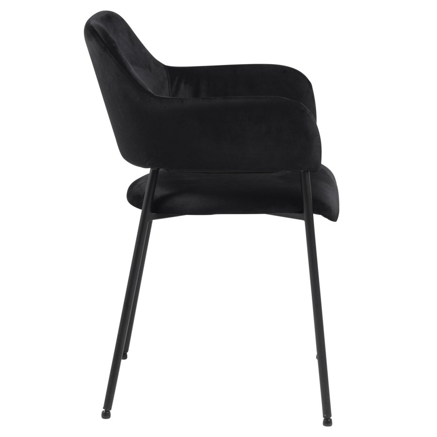 ACT NORDIC Lima spisebordsstol, m. armln - sort polyester og metal