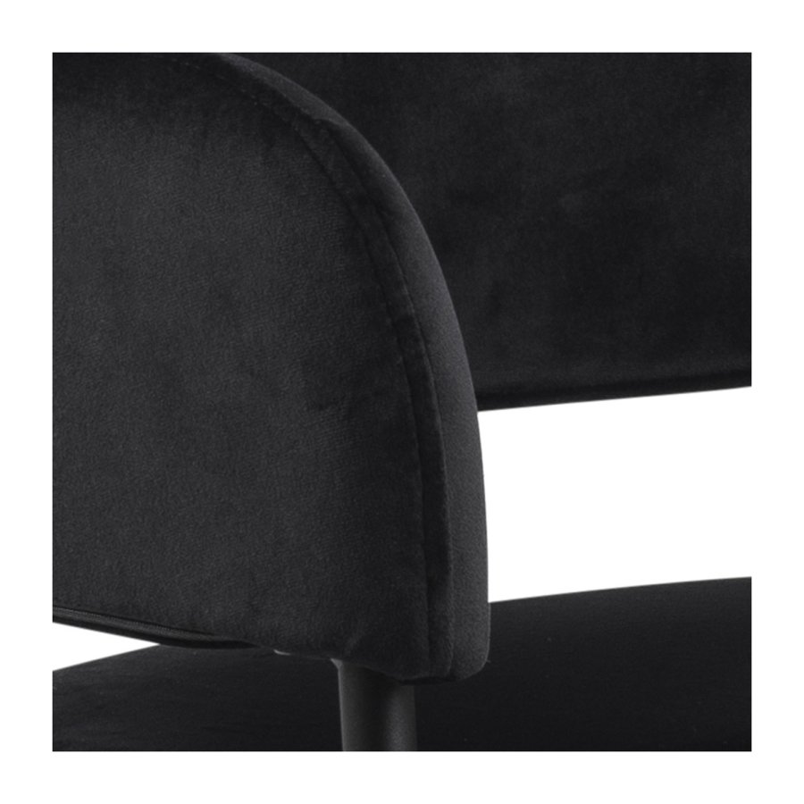 ACT NORDIC Lima spisebordsstol, m. armln - sort polyester og metal