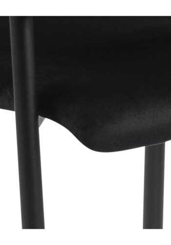 ACT NORDIC Lima spisebordsstol, m. armln - sort polyester og metal