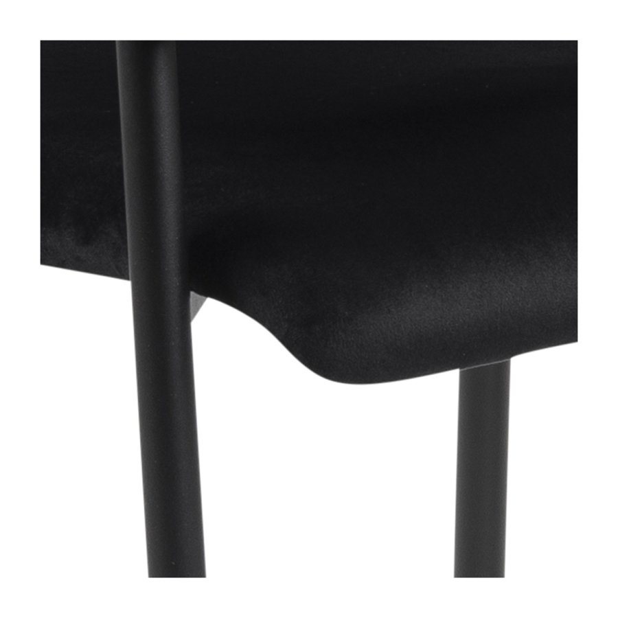ACT NORDIC Lima spisebordsstol, m. armln - sort polyester og metal