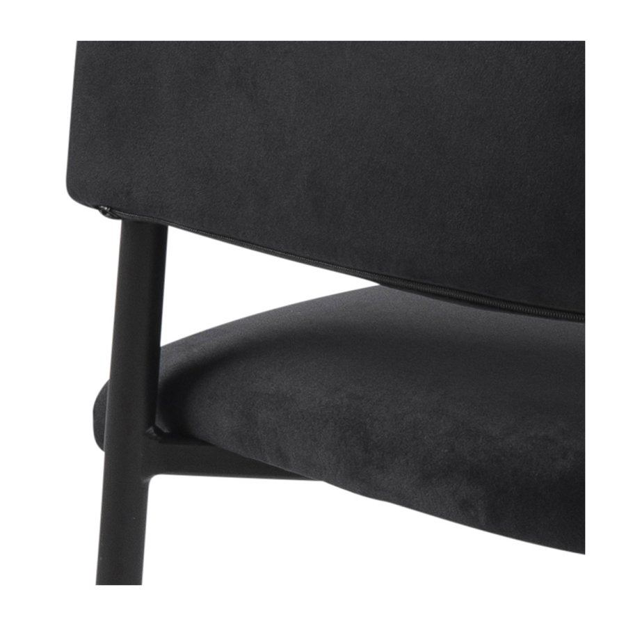 ACT NORDIC Lima spisebordsstol, m. armln - sort polyester og metal
