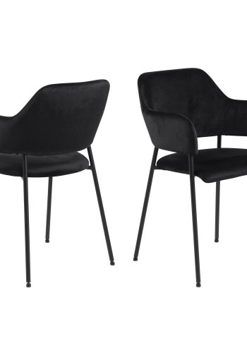 ACT NORDIC Lima spisebordsstol, m. armln - sort polyester og metal