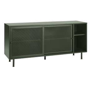 Veep sknk, m. 2 skydelger og hylder - olivengrn metal (B:160)