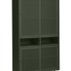  Veep skab, m. 4 skydelger og hylder - olivengrn metal (H:180)
