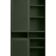   Veep skab, m. 4 skydelger og hylder - olivengrn metal (H:180)