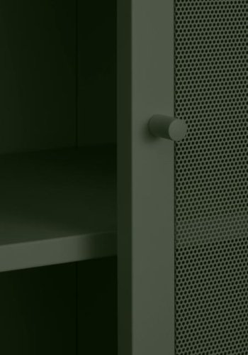   Veep skab, m. 4 skydelger og hylder - olivengrn metal (H:180)