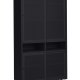 Veep skab, m. 4 skydelger og hylder - sort metal (H:180)