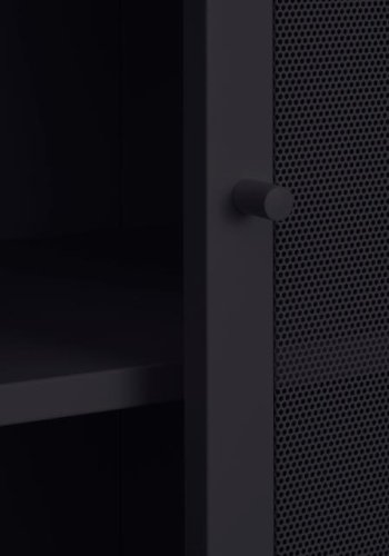 Veep skab, m. 4 skydelger og hylder - sort metal (H:180)