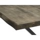 Atlantic spisebord med blget kant 60 mm, m. udtrk - rgfarvet egetr og sort metal (100x260) 
