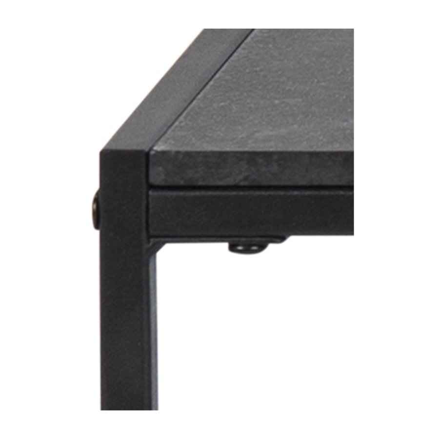 ACT NORDIC Infinity rektangulr sofabord - sort melamin m. marmorprint og sort metal (120x60)