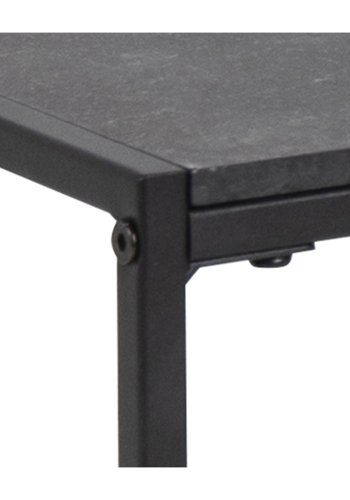ACT NORDIC Infinity rektangulr sofabord - sort melamin m. marmorprint og sort metal (120x60)