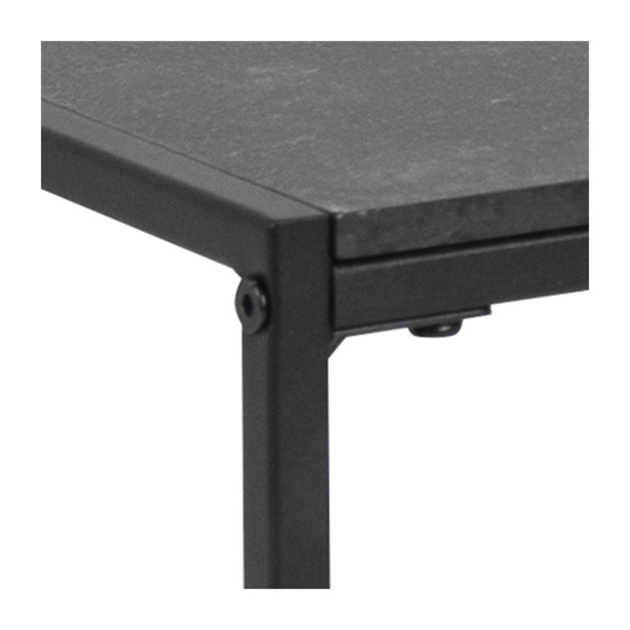 ACT NORDIC Infinity rektangulr sofabord - sort melamin m. marmorprint og sort metal (120x60)