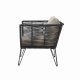 BLOOMINGVILLE Mundo loungestol - natur/sort polyester/metal, m. armln, inkl. hynder