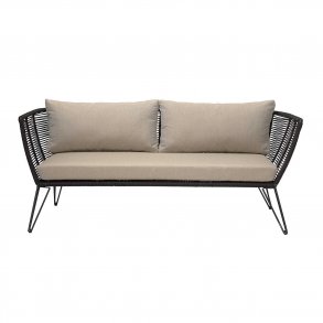 BLOOMINGVILLE Mundo havesofa, m. hynder - sort reb og metal