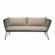 BLOOMINGVILLE Mundo havesofa, m. hynder - sort reb og metal