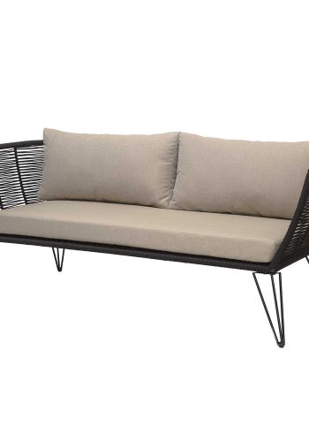 BLOOMINGVILLE Mundo havesofa, m. hynder - sort reb og metal