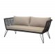 BLOOMINGVILLE Mundo havesofa, m. hynder - sort reb og metal