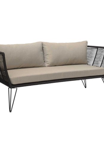 BLOOMINGVILLE Mundo havesofa, m. hynder - sort reb og metal